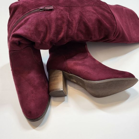 Plus Size Purple Over The Knee Boots - Picture 4 of 7